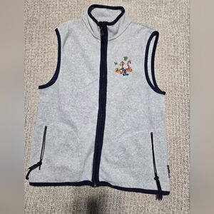 Pooh Gray Fleece Vest with Embroidered Tigger Full Zip Women's Size Medium